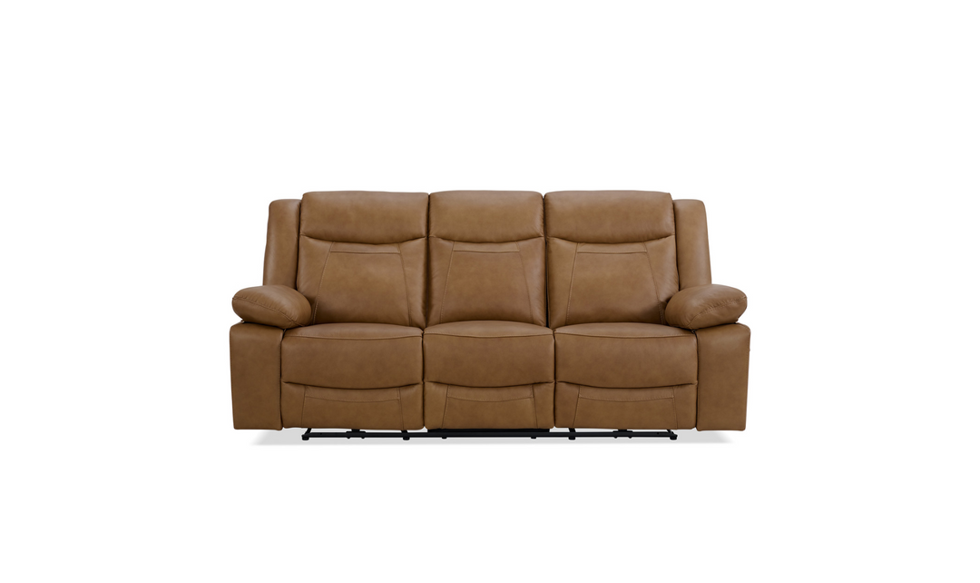 Gio Italia Wyatt 3-Seater Leather Sofa in Light Grey-Jennifer Furniture