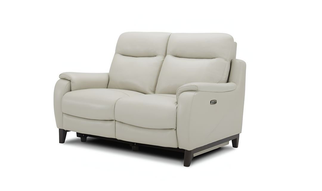Gio Italia Leonard Dual Power Reclining Leather Loveseat with USB Port