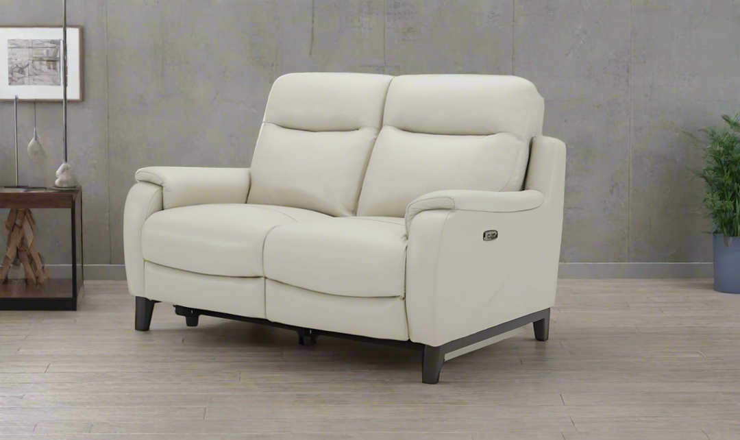 Gio Italia Leonard Dual Power Reclining Leather Loveseat with USB Port