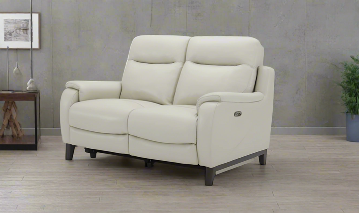Gio Italia Leonard Dual Power Reclining Leather Loveseat with USB Port
