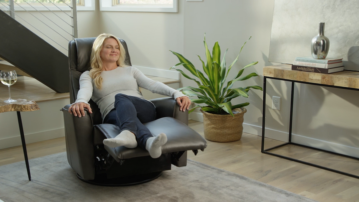 Fjords Urban Leather Swivel Glider Power Recliner Chair in Two Sizes-Jennifer Furniture