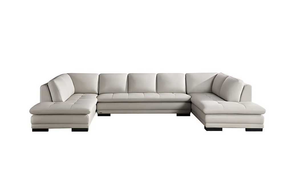 Gio Italia U-Shape Leather Sectional Sofa With Two Color Options-Jennifer Furniture