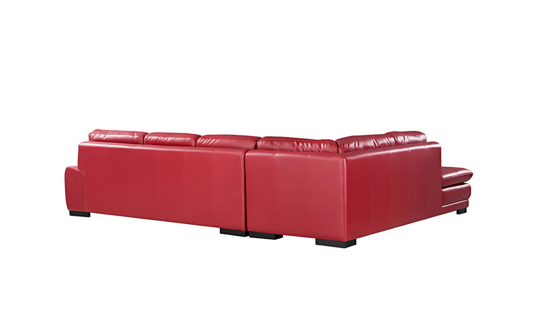 Gio Italia Red Leather L-Shape Sectional Sofa-Jennifer Furniture