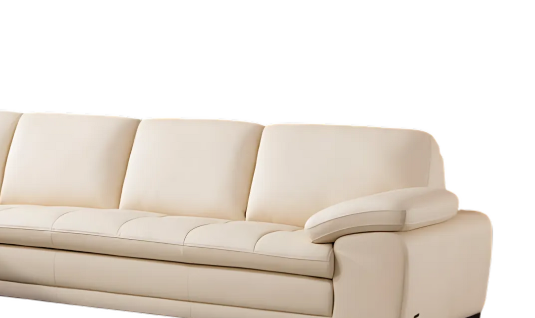 Gio Italia Beige Leather L-Shape Sectional Sofa With Left Hand Facing-Jennifer Furniture