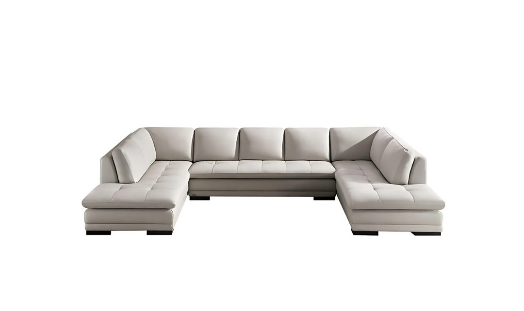 Gio Italia U-Shape Leather Sectional Sofa With Two Color Options-Jennifer Furniture