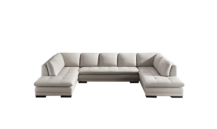 Gio Italia U-Shape Leather Sectional Sofa With Two Color Options-Jennifer Furniture