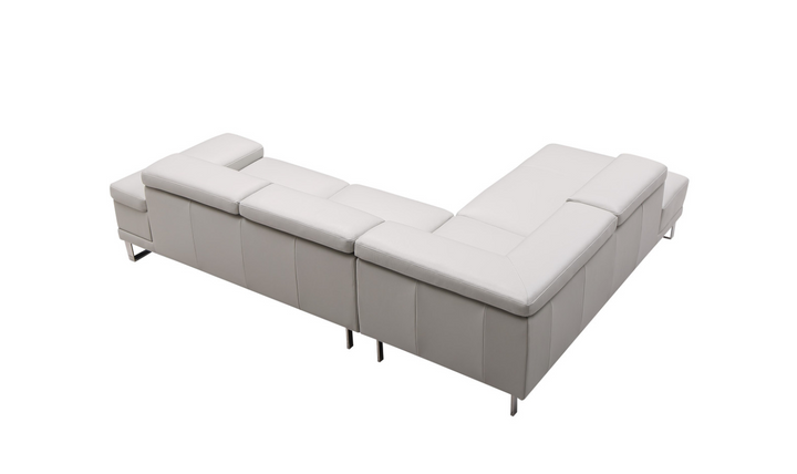 Gio Italia Baxter Leather Sectional Sofa with RHF / LHF Chaise
