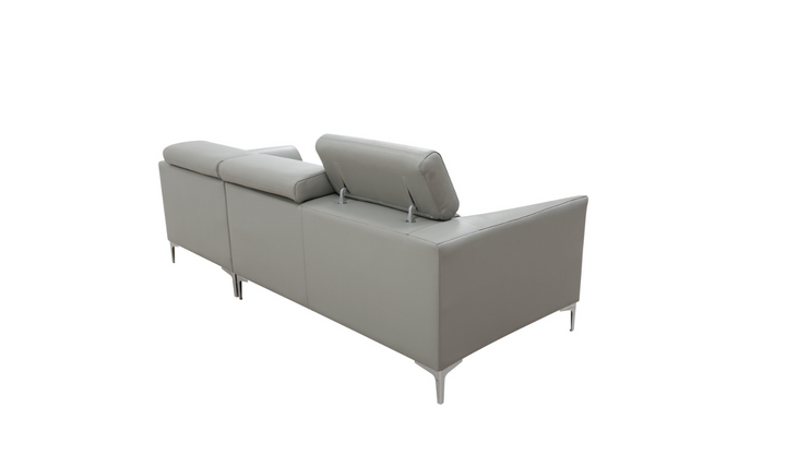 Gio Italia Slate Gray Leather L-Shape Sectional Sofa-Jennifer Furniture