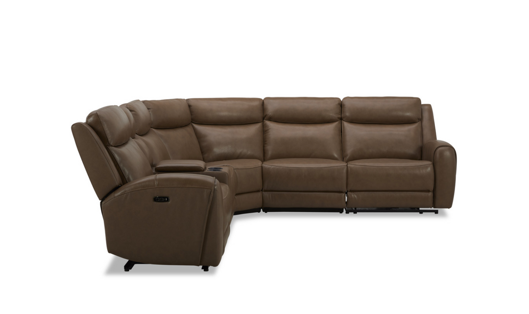 Gio Italia Wonder Wonder 6 Piece Leather Sectional Recliner-Jennifer Furniture