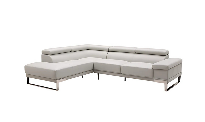 Gio Italia Baxter Leather Sectional Sofa with RHF / LHF Chaise