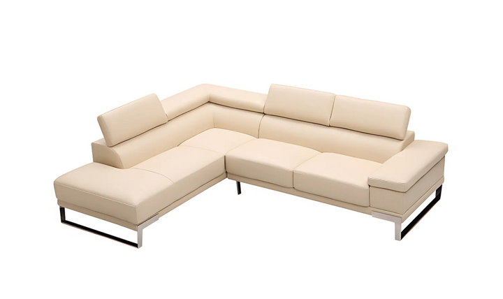 Gio Italia Baxter Leather Sectional Sofa with RHF / LHF Chaise