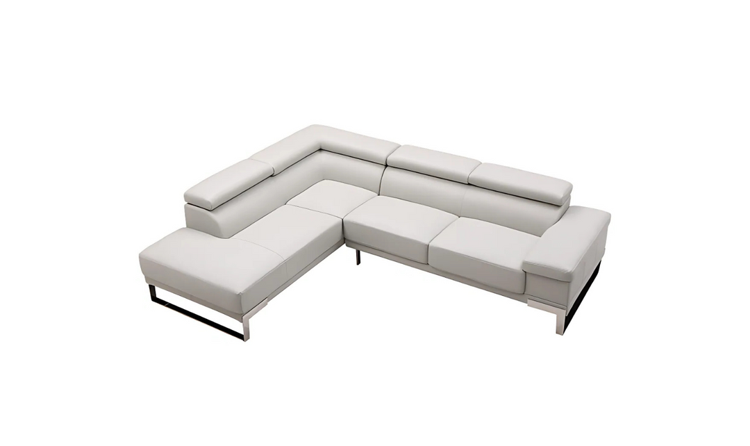 Gio Italia Baxter Leather Sectional Sofa with RHF / LHF Chaise