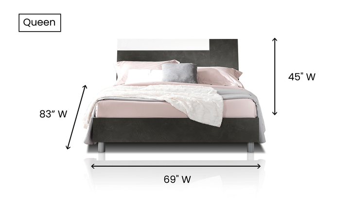 ESF Italia Panarea King/Queen Size Bedroom Set With Mat Finish (Bed + Dresser + Mirror + Nightstand)