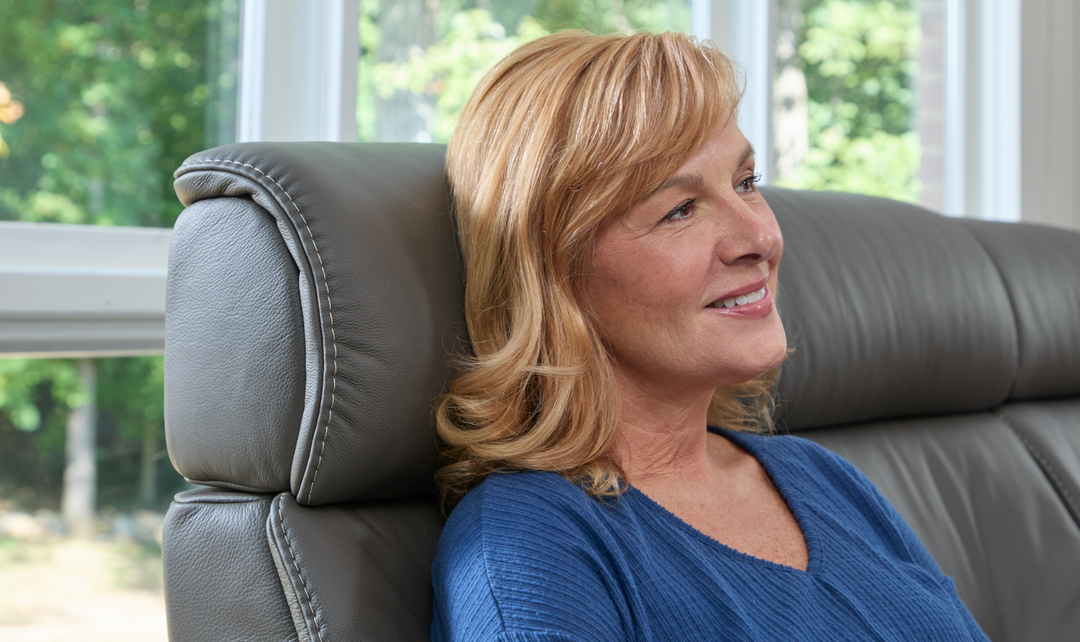 Fjords Rome Wall Saver Leather Motorized Power Loveseat in Gray-Jennifer Furniture