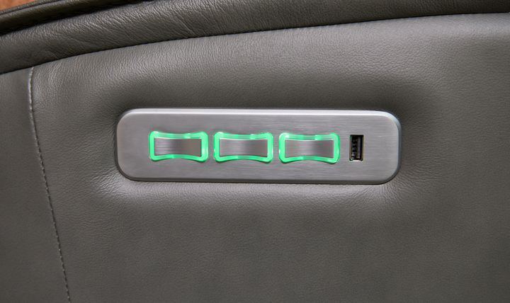 Fjords Rome Wall Saver Leather Motorized Power Loveseat in Gray-Jennifer Furniture