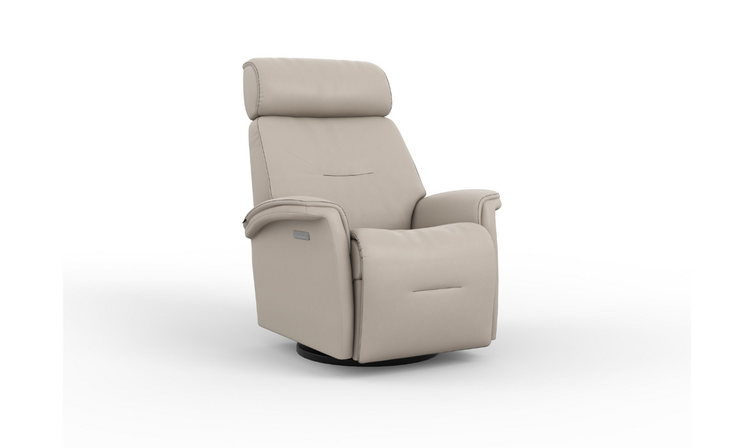 Fjords Rome Swivel Glider Leather Motorized Power Recliner Chair in Two Sizes-Jennifer Furniture