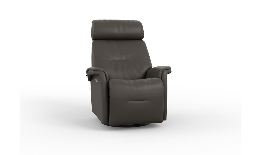 Fjords Rome Swivel Glider Leather Motorized Power Recliner Chair in Two Sizes-Jennifer Furniture
