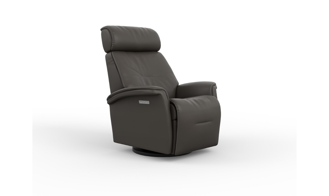 Fjords Rome Swivel Glider Leather Motorized Power Recliner Chair in Two Sizes-Jennifer Furniture