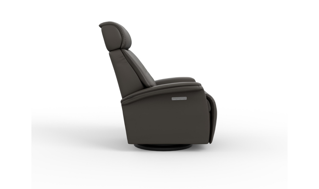Fjords Rome Swivel Glider Leather Motorized Power Recliner Chair in Two Sizes-Jennifer Furniture