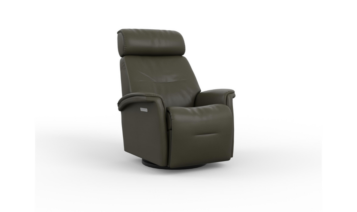 Fjords Rome Swivel Glider Leather Motorized Power Recliner Chair in Two Sizes-Jennifer Furniture
