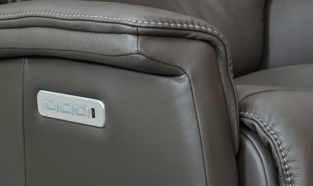 Fjords Rome Swivel Glider Leather Motorized Power Recliner Chair in Two Sizes-Jennifer Furniture