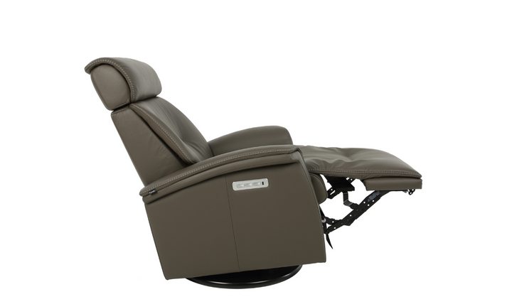Fjords Rome Swivel Glider Leather Motorized Power Recliner Chair in Two Sizes-Jennifer Furniture