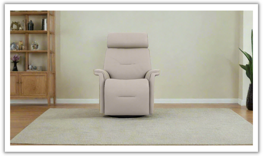 Fjords Rome Swivel Glider Leather Motorized Power Recliner Chair in Two Sizes-Jennifer Furniture