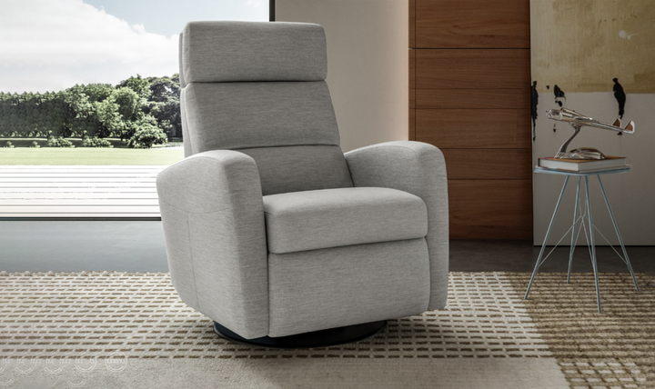 Luonto Sloped Fabric Recliner Chair with Swivel Base