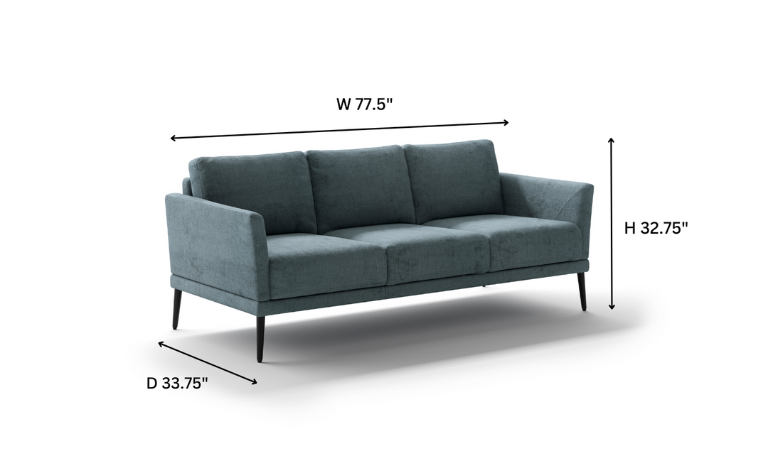 Luonto Viola 3-Seater Fabric Sofa with Wooden base-Jennifer Furniture