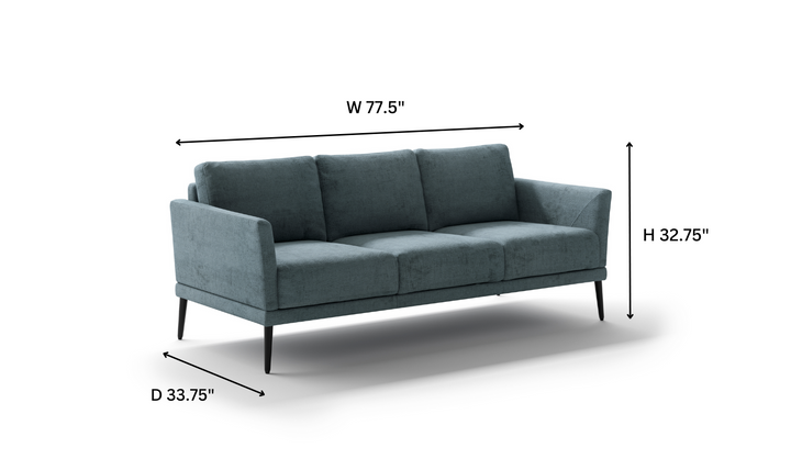 Luonto Viola 3-Seater Fabric Sofa with Wooden base-Jennifer Furniture