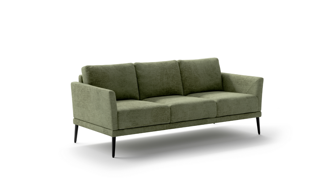 Luonto Viola 3-Seater Fabric Sofa with Wooden base-Jennifer Furniture