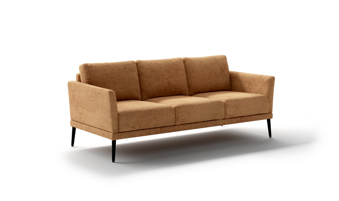 Luonto Viola 3-Seater Fabric Sofa with Wooden base-Jennifer Furniture