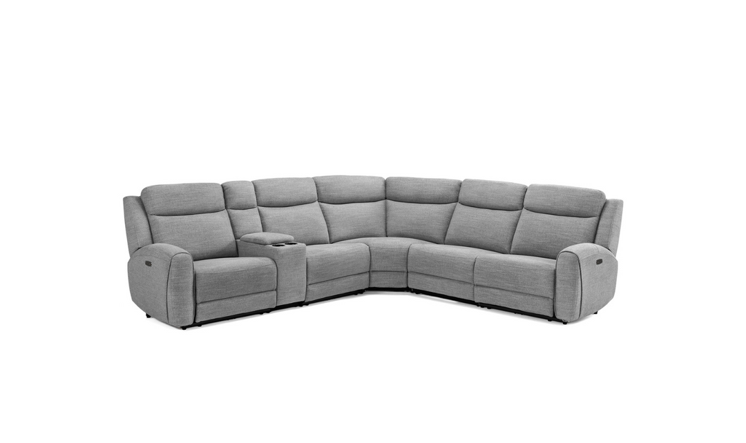 Gio Italia Wonder Wonder 6 Piece Leather Sectional Recliner-Jennifer Furniture