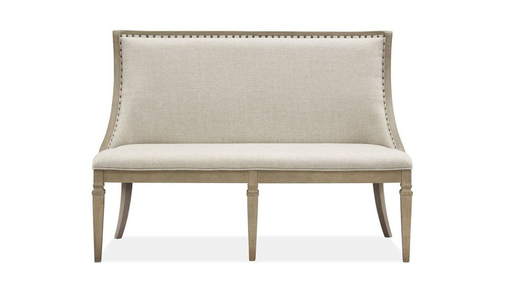 Lancaster Bench w-Upholstered Seat & Back