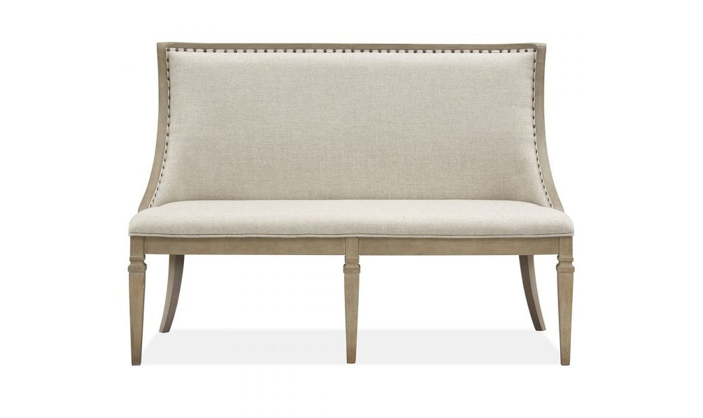Lancaster Bench w-Upholstered Seat & Back