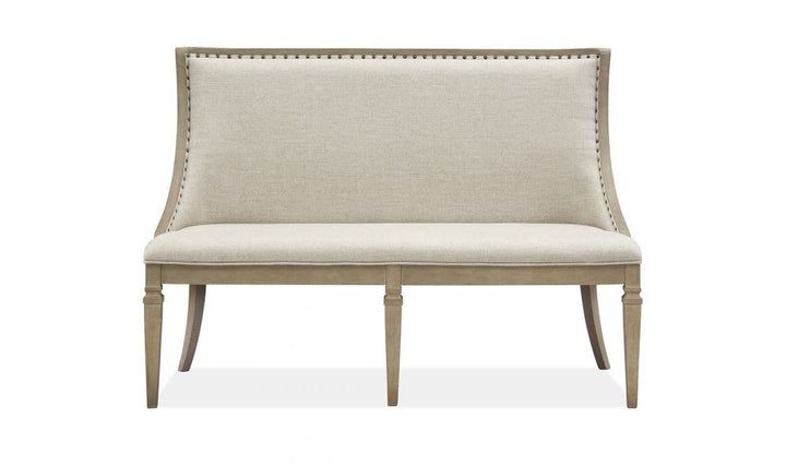 Lancaster Bench w-Upholstered Seat & Back