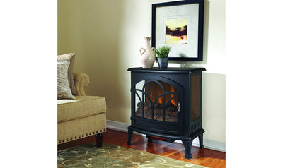 Braxton 25 Curved Front Infrared Electric Stove In Black-Fireplaces-Jennifer Furniture