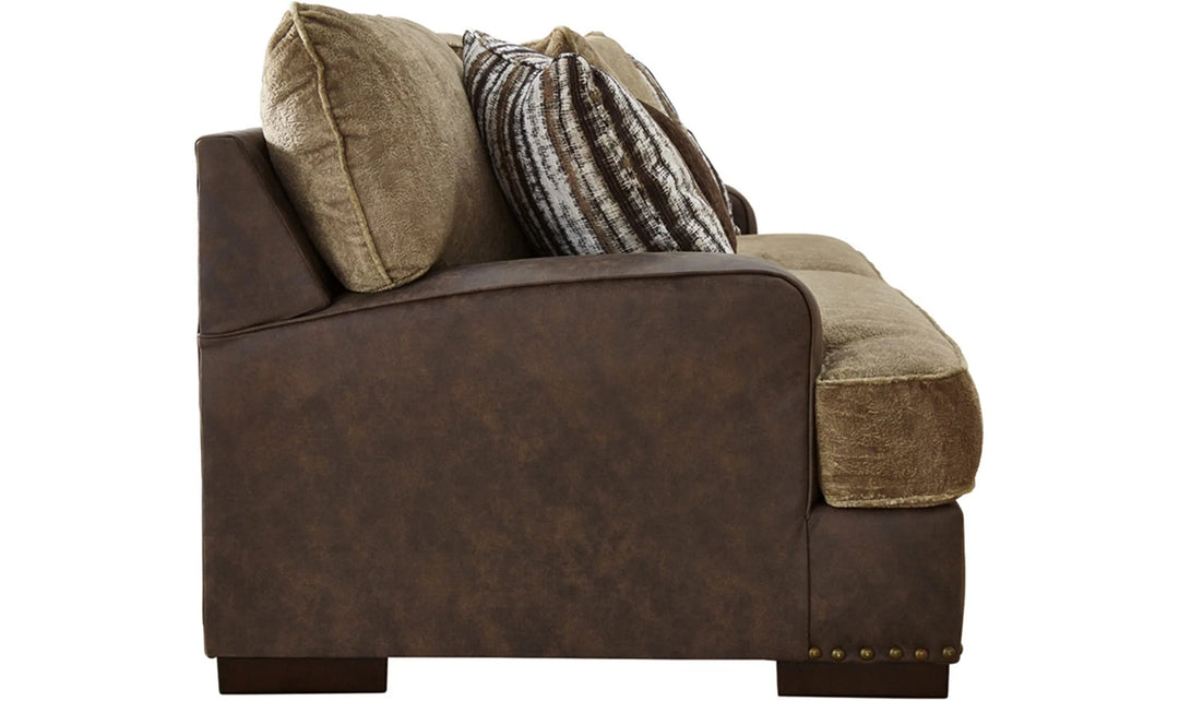 Modern Heritage Alesbury 2 Pieces Leather Living Room Set in Brown