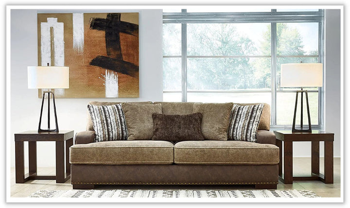 Modern Heritage Alesbury 2 Pieces Leather Living Room Set in Brown