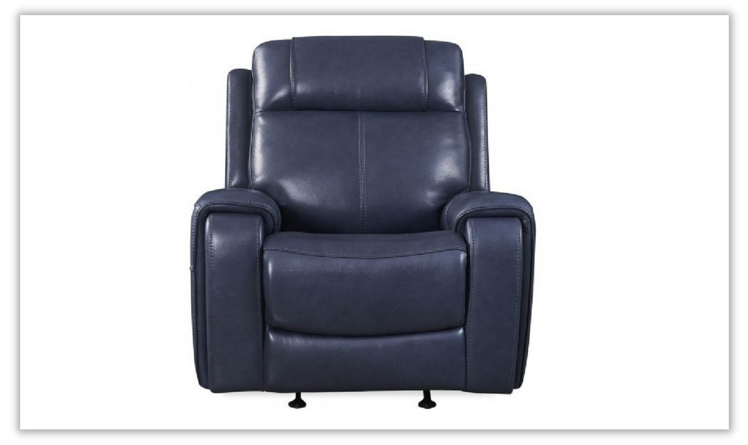 Leather Italia Atlantic Power Reclining Chair in Blue Jennifer Furniture