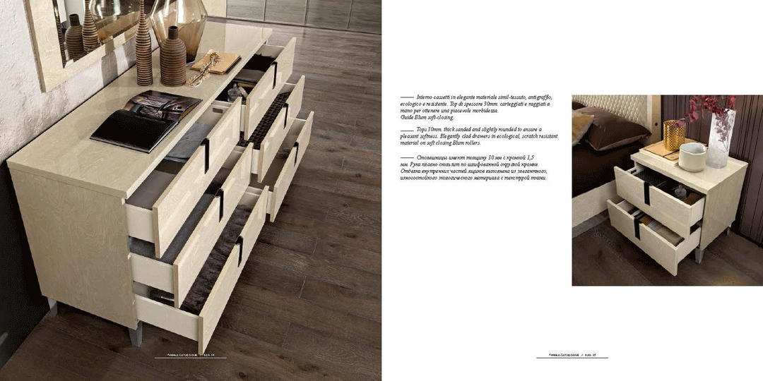 ESF Furniture Ambra 2-Drawers Nightstand in Ivory