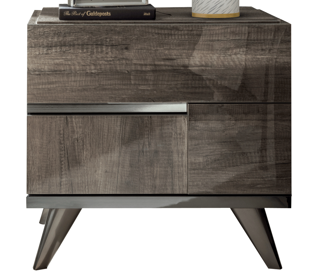 ESF Furniture Medea 2-Drawers Nightstand in Vintage Oak Finish