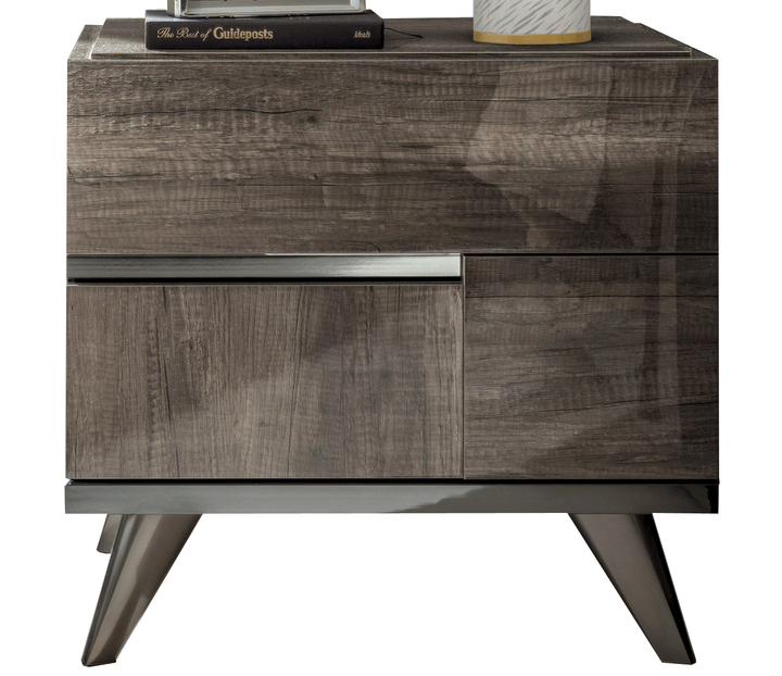 ESF Furniture Medea 2-Drawers Nightstand in Vintage Oak Finish