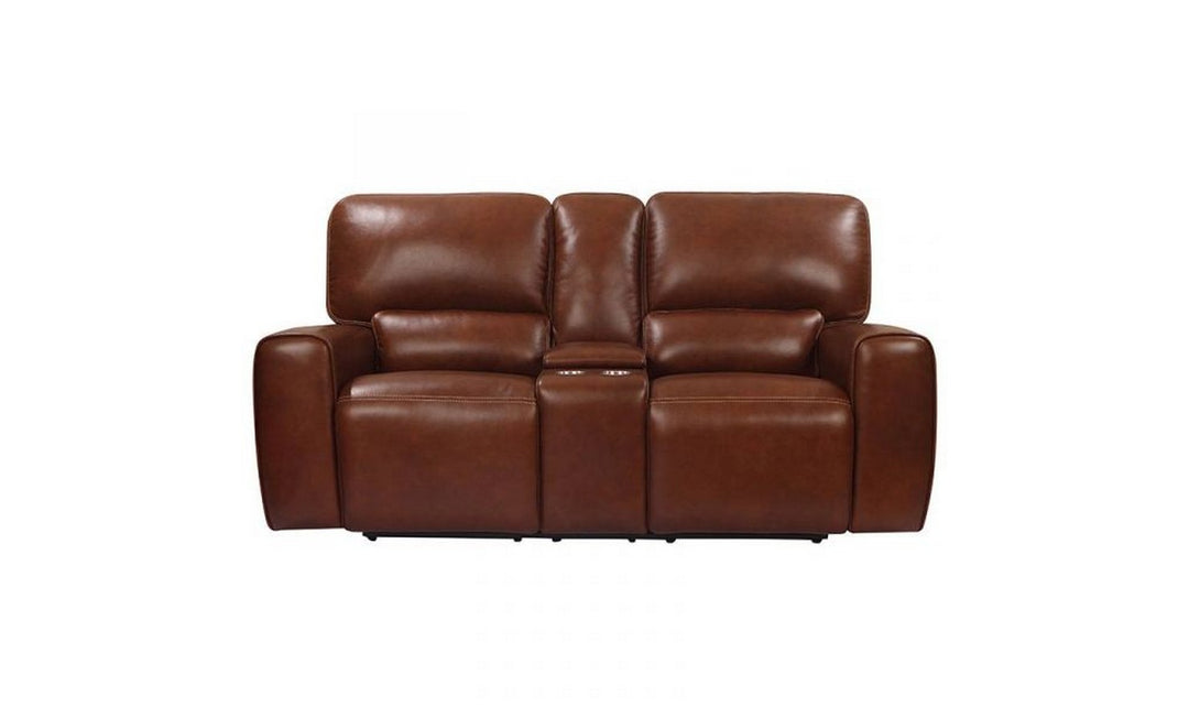 Leather Italia Broadway Power Reclining Living Room Set in Brown-Jennifer Furniture