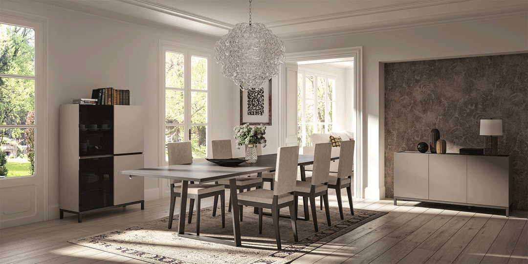 ESF Italia Kali Extendable Wood Top Dining Table in Gray