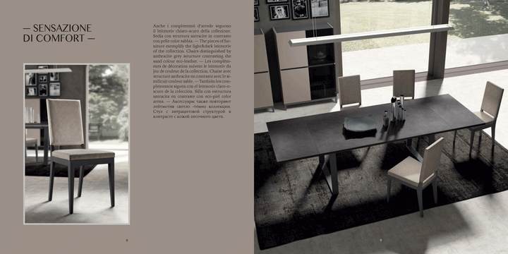 ESF Italia Kali Extendable Wood Top Dining Table in Gray