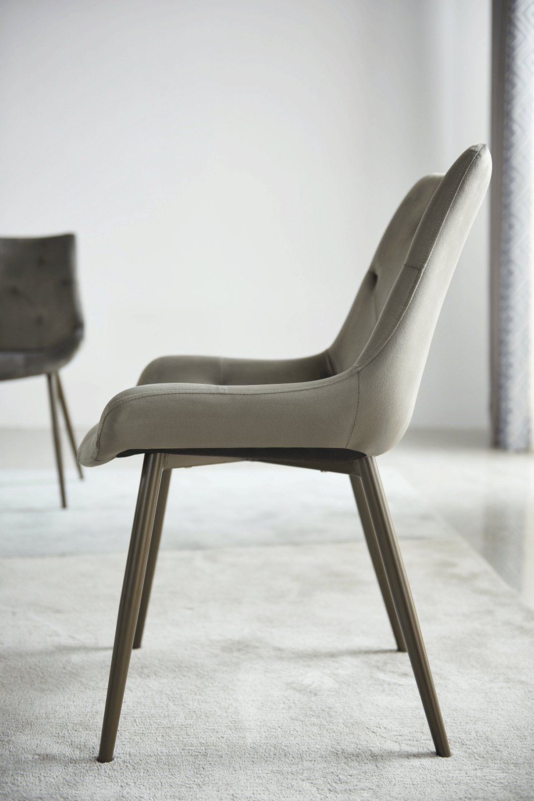 ESF Italia Angelica X-Cross Base Dining Table with Brown Marble Top