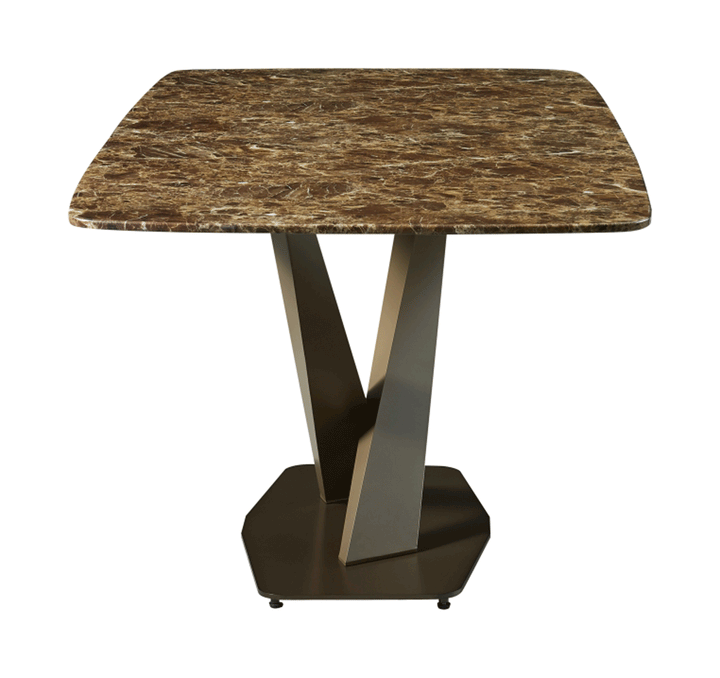 ESF Italia Angelica X-Cross Base Dining Table with Brown Marble Top