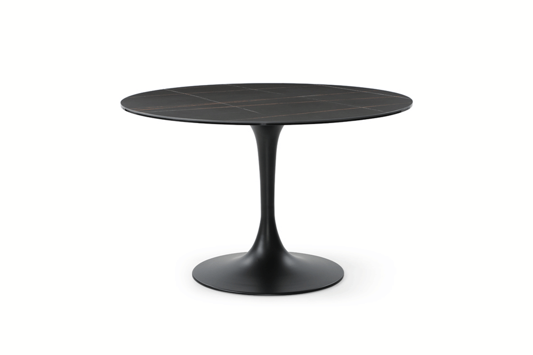 ESF Italia Antoinette Round Dining Table with Ceramic Top in Black