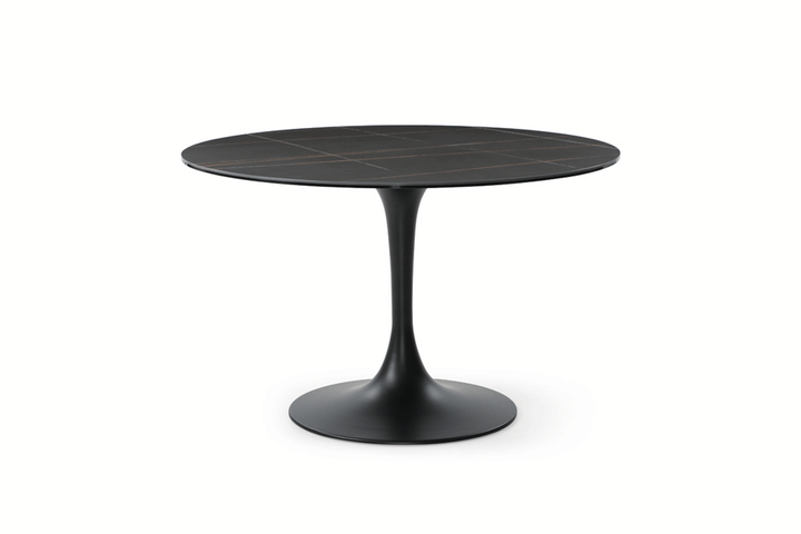 ESF Italia Antoinette Round Dining Table with Ceramic Top in Black